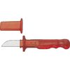 Cable knife with plastic protective cap